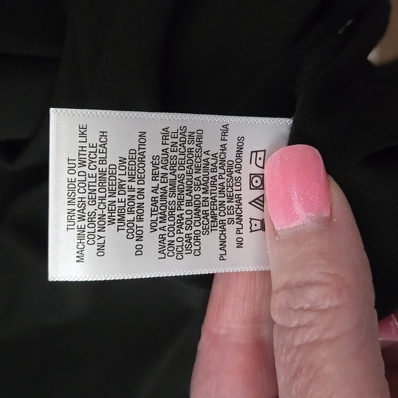 Simply Emma Elegant Black Dress with Silver Chain Pearl  Embellished Neckline 1X - Picture 7 of 7